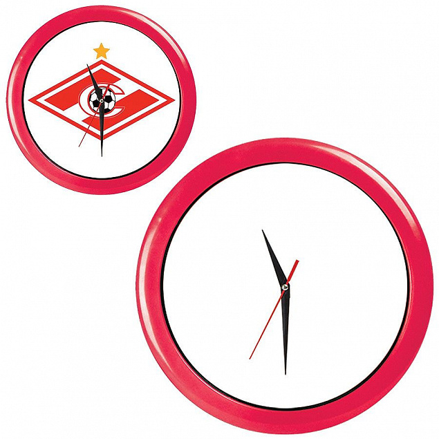 Часы настенные "ПРОМО" разборные ; красный, D28,5 см; пластик с логотипом  заказать по выгодной цене в кибермаркете AvroraStore