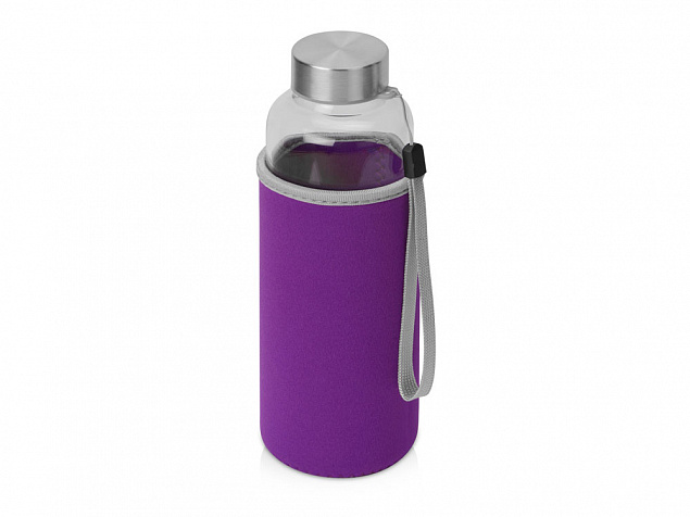 Бутылка для воды Pure c чехлом, 420 мл, фиолетовый с логотипом  заказать по выгодной цене в кибермаркете AvroraStore