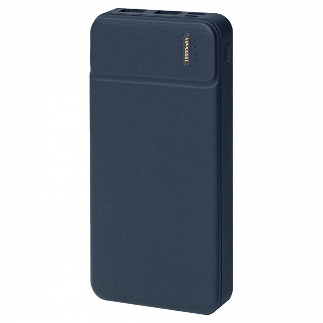 Универсальный аккумулятор OMG Flash 10 (10000 мАч) с подсветкой и soft touch,синий,13,7х6,87х1,55 мм с логотипом  заказать по выгодной цене в кибермаркете AvroraStore
