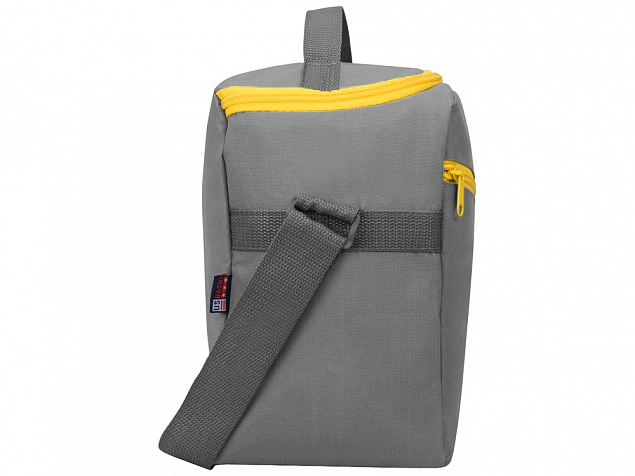 Изотермическая сумка-холодильник Classic c контрастной молнией, серый/желтый с логотипом  заказать по выгодной цене в кибермаркете AvroraStore