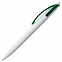 Ручка шариковая Bento, белая с зеленым с логотипом  заказать по выгодной цене в кибермаркете AvroraStore
