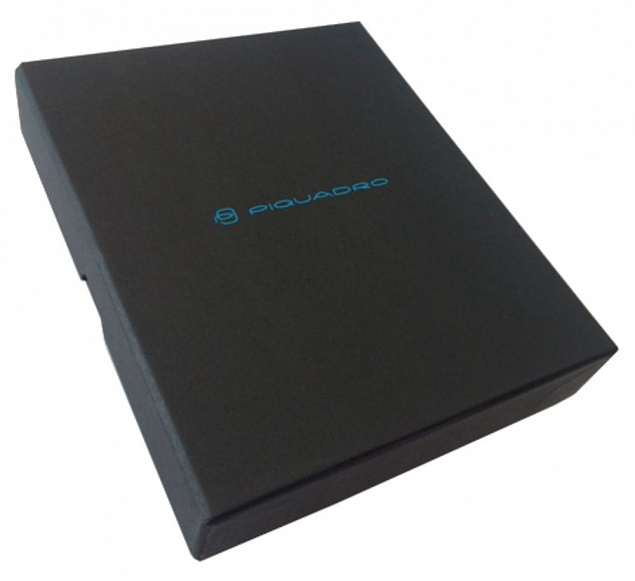Портмоне Piquadro Blue Square, черное с логотипом  заказать по выгодной цене в кибермаркете AvroraStore