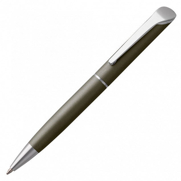 Ручка шариковая Glide, темно-серая с логотипом  заказать по выгодной цене в кибермаркете AvroraStore