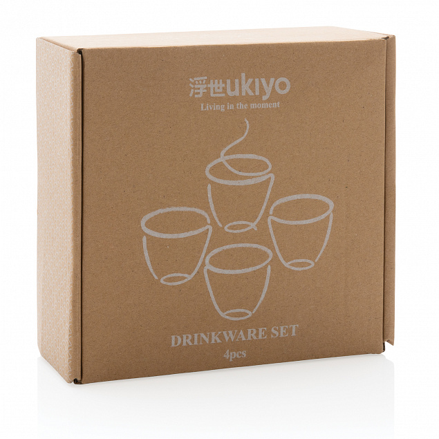 Набор керамических чашек Ukiyo, 4 шт. с логотипом  заказать по выгодной цене в кибермаркете AvroraStore