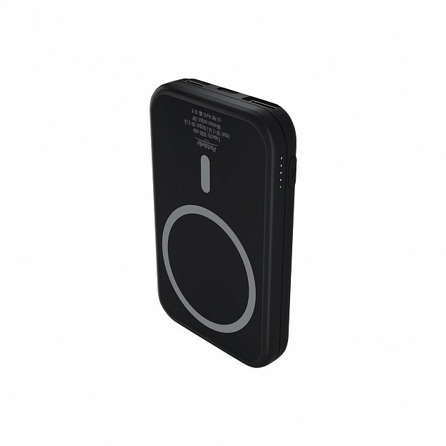 Внешний аккумулятор, Ultima Wireless Magnetic, 5000 mah, черный с логотипом  заказать по выгодной цене в кибермаркете AvroraStore