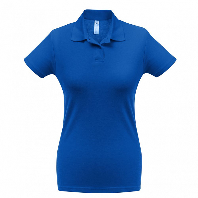 Рубашка поло женская ID.001 ярко-синяя с логотипом  заказать по выгодной цене в кибермаркете AvroraStore