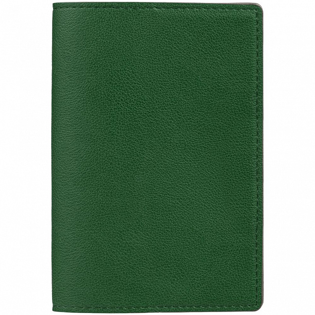 Обложка для паспорта Petrus, зеленая с логотипом  заказать по выгодной цене в кибермаркете AvroraStore