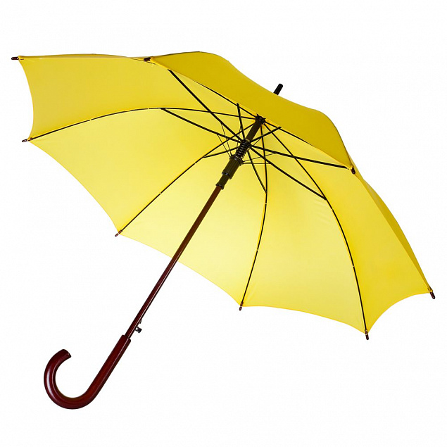 Зонт-трость Standard, желтый с логотипом  заказать по выгодной цене в кибермаркете AvroraStore