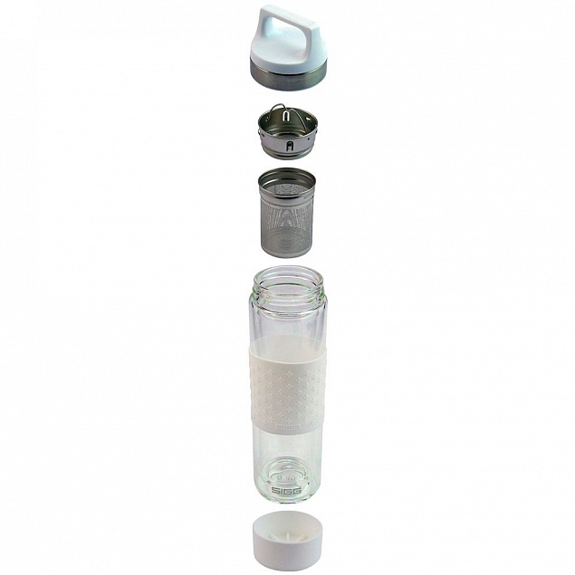Бутылка для воды Glass WMB, белая с логотипом  заказать по выгодной цене в кибермаркете AvroraStore