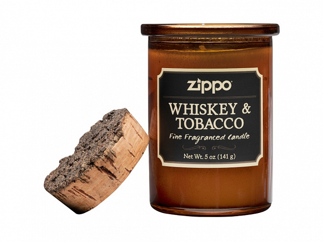 Ароматизированная свеча ZIPPO Whiskey & Tobacco, воск/хлопок/кора древесины/стекло, 70x100 мм с логотипом  заказать по выгодной цене в кибермаркете AvroraStore