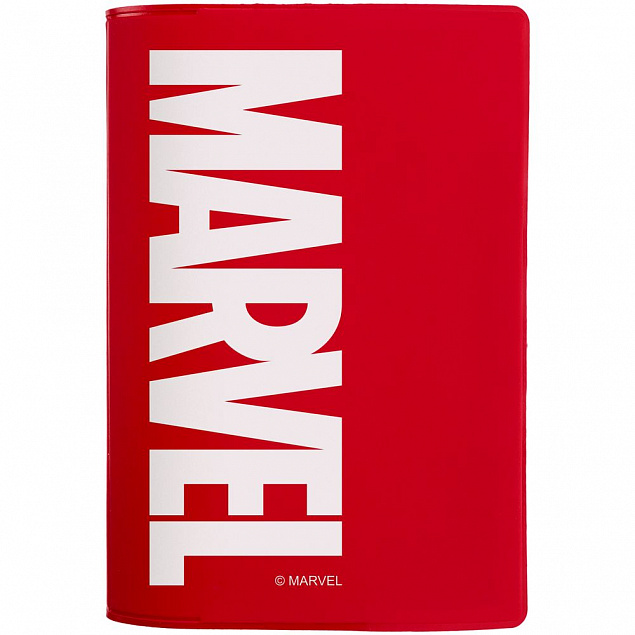Обложка для паспорта Marvel, красная с логотипом  заказать по выгодной цене в кибермаркете AvroraStore
