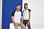 Футболка мужская двухцветная FUNKY 150, белая с ярко-синим с логотипом  заказать по выгодной цене в кибермаркете AvroraStore