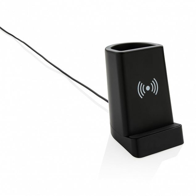 Док-станция Light up для беспроводной зарядки с подставкой для ручек, 5W с логотипом  заказать по выгодной цене в кибермаркете AvroraStore