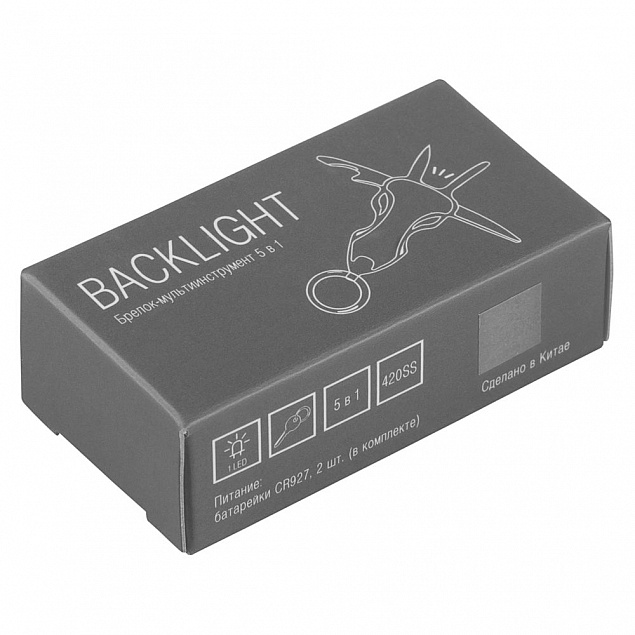Мультитул Backlight, серый с логотипом  заказать по выгодной цене в кибермаркете AvroraStore
