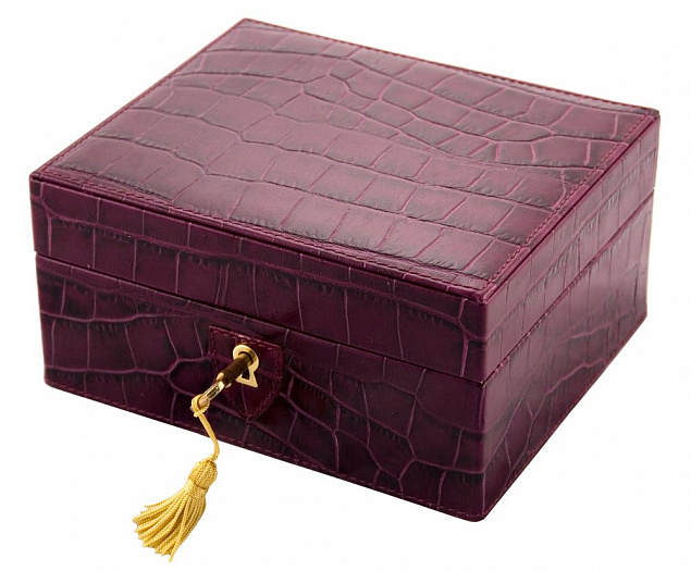 Шкатулка для драгоценностей LIVERPOOL, фиолетовая с логотипом  заказать по выгодной цене в кибермаркете AvroraStore