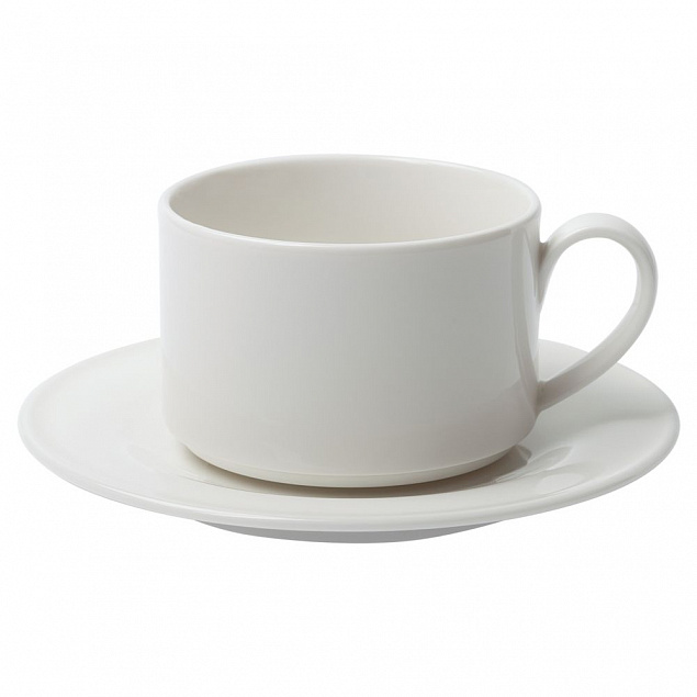 Чайная пара Maxim Diamond, молочно-белая с логотипом  заказать по выгодной цене в кибермаркете AvroraStore
