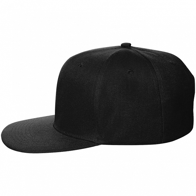 Бейсболка Snapback с прямым козырьком, черная с логотипом  заказать по выгодной цене в кибермаркете AvroraStore