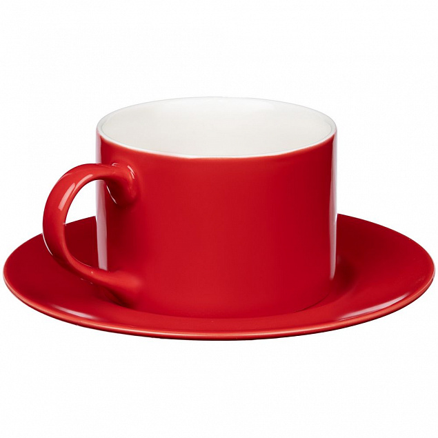 Чайная пара Clio, красная с логотипом  заказать по выгодной цене в кибермаркете AvroraStore