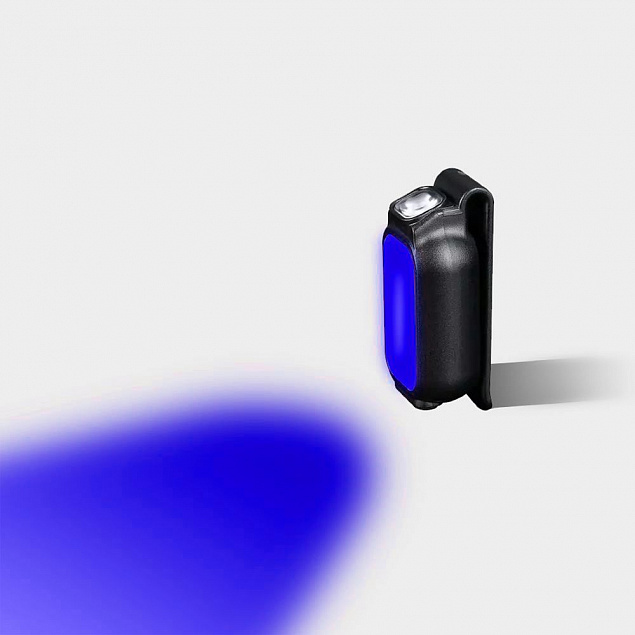 Фонарик на клипсе E-Lite, черный с логотипом  заказать по выгодной цене в кибермаркете AvroraStore