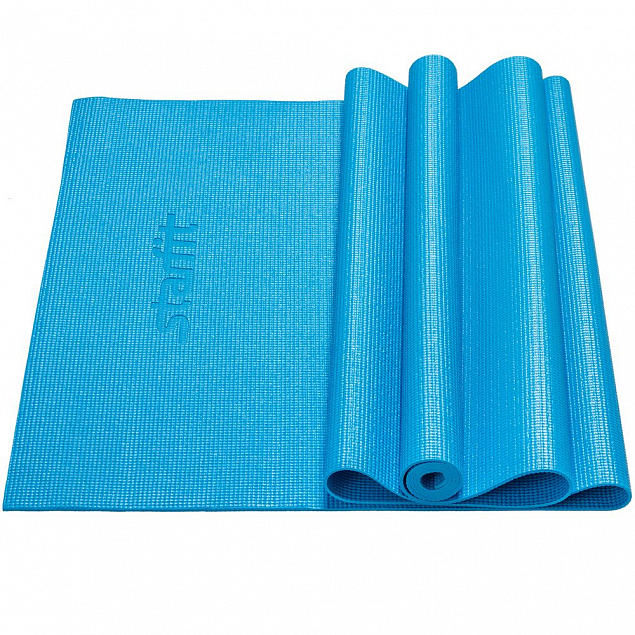 Коврик для йоги Asana, синий с логотипом  заказать по выгодной цене в кибермаркете AvroraStore