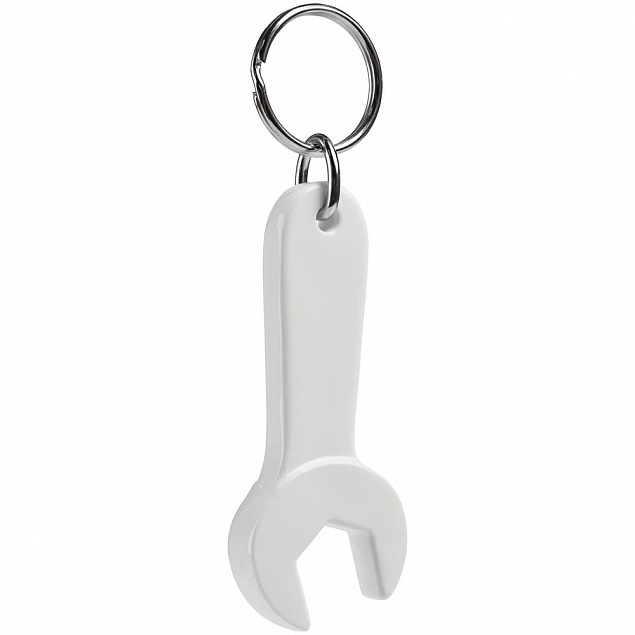 Брелок Wrench, белый с логотипом  заказать по выгодной цене в кибермаркете AvroraStore