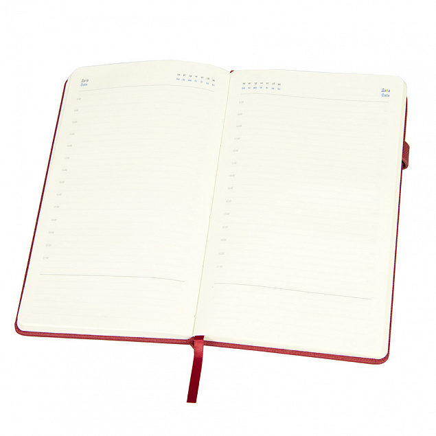 Ежедневник недатированный Linnie, А5, красный, кремовый блок с логотипом  заказать по выгодной цене в кибермаркете AvroraStore