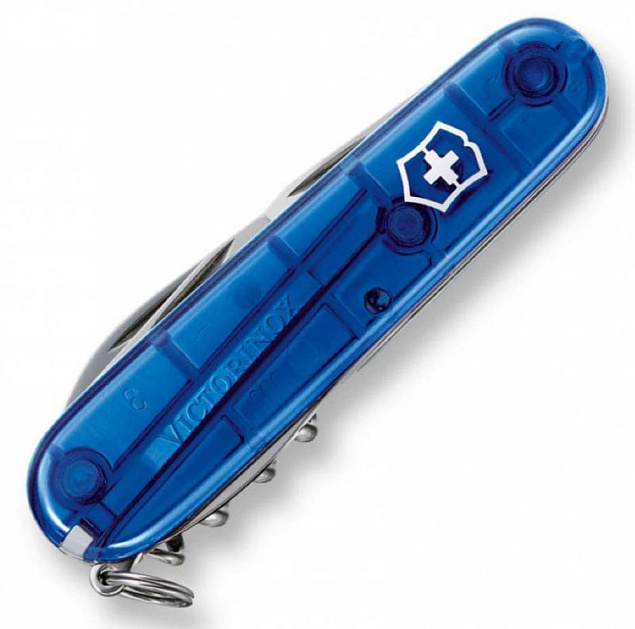 Офицерский нож Spartan 91, прозрачный синий с логотипом  заказать по выгодной цене в кибермаркете AvroraStore