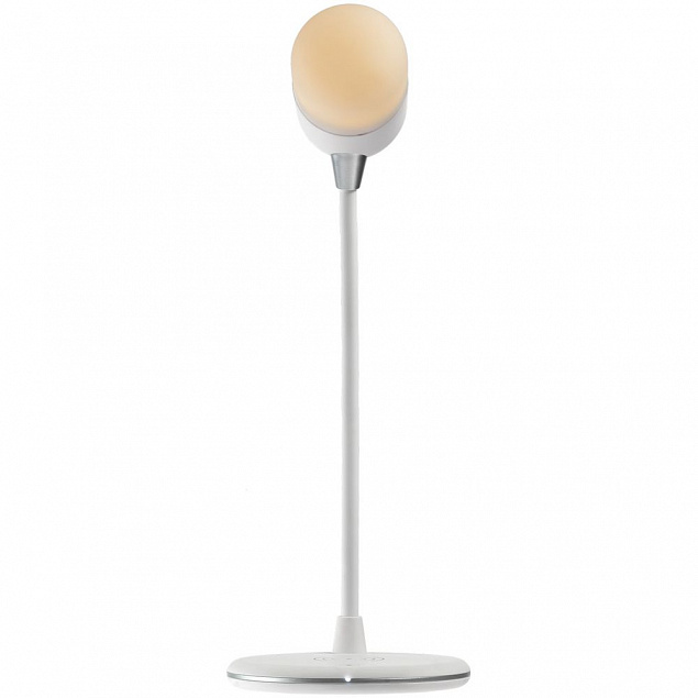 Лампа с колонкой и беспроводной зарядкой lampaTon, белая с логотипом  заказать по выгодной цене в кибермаркете AvroraStore