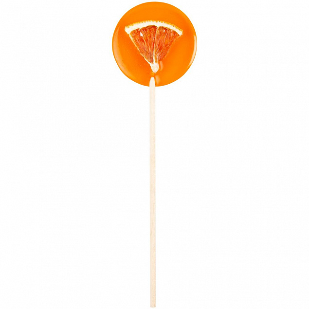 Леденец Lollifruit, оранжевый с апельсином с логотипом  заказать по выгодной цене в кибермаркете AvroraStore