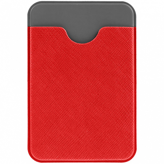 Чехол для карты на телефон Devon, красный с серым с логотипом  заказать по выгодной цене в кибермаркете AvroraStore