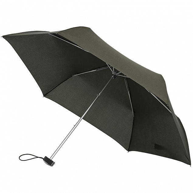 Зонт складной Rain Pro Flat, серый с логотипом  заказать по выгодной цене в кибермаркете AvroraStore