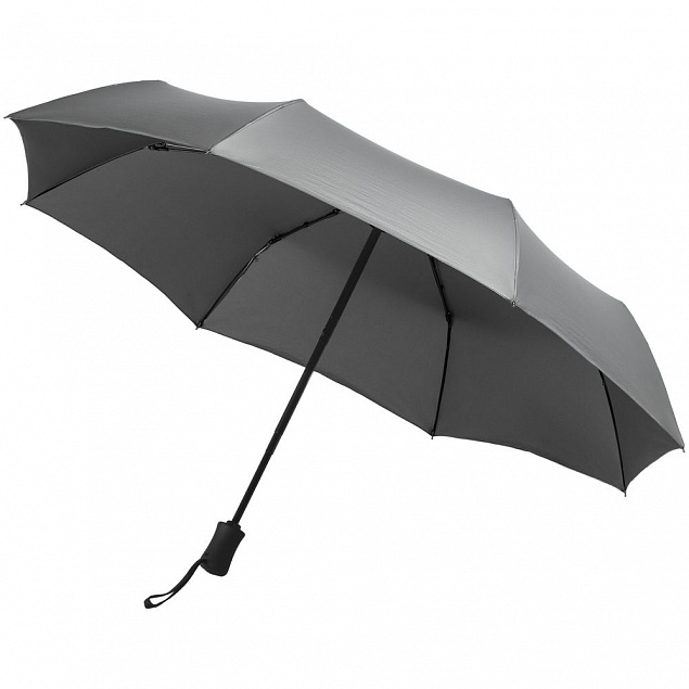 Зонт складной ironWalker, серебристый с логотипом  заказать по выгодной цене в кибермаркете AvroraStore