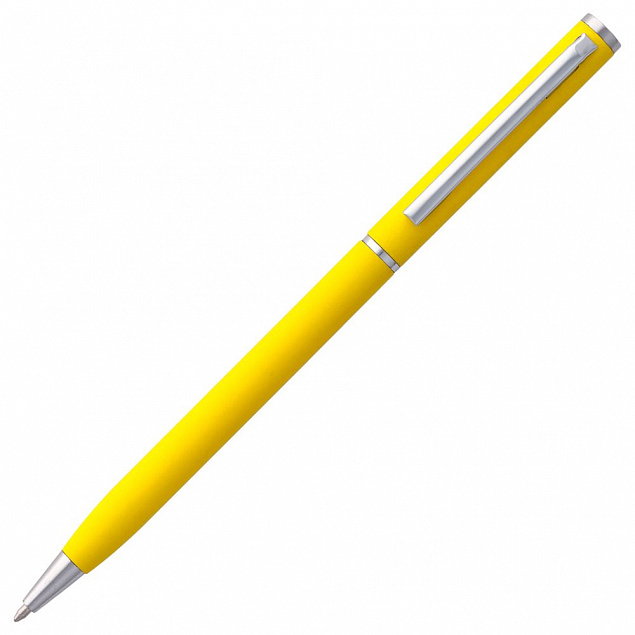 Ручка шариковая Hotel Chrome, ver.2, желтая с логотипом  заказать по выгодной цене в кибермаркете AvroraStore