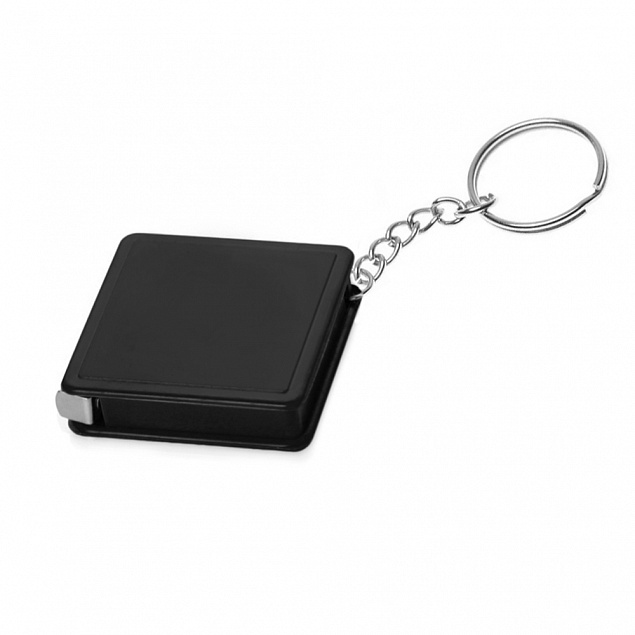 Брелок-рулетка Tape, распродажа, черный с логотипом  заказать по выгодной цене в кибермаркете AvroraStore