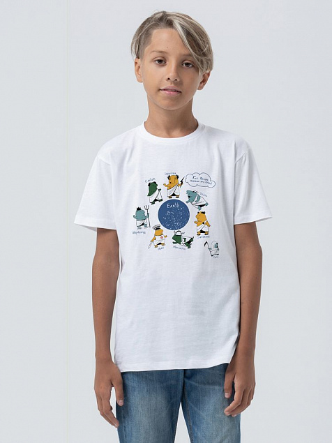 Футболка детская «Где Плутон?», белая с логотипом  заказать по выгодной цене в кибермаркете AvroraStore