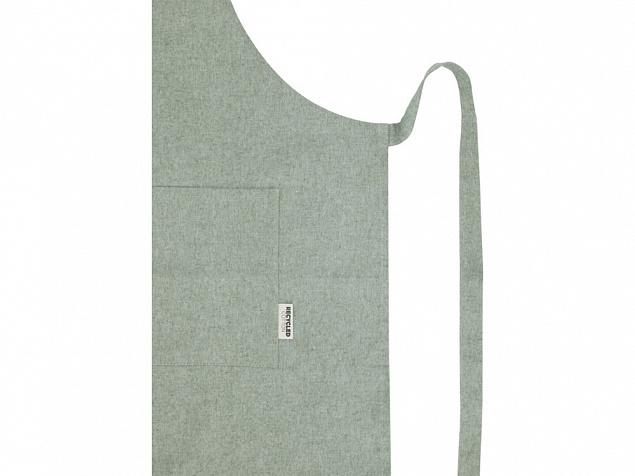 Pheebs 200 g/m² recycled cotton apron, зеленый яркий с логотипом  заказать по выгодной цене в кибермаркете AvroraStore
