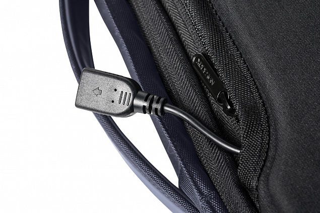 Сумка-рюкзак Bobby Bizz с защитой от карманников, синий с логотипом  заказать по выгодной цене в кибермаркете AvroraStore