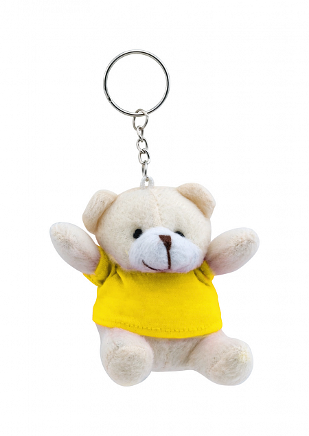 Брелок плюшевый мишка, желтый  с логотипом  заказать по выгодной цене в кибермаркете AvroraStore