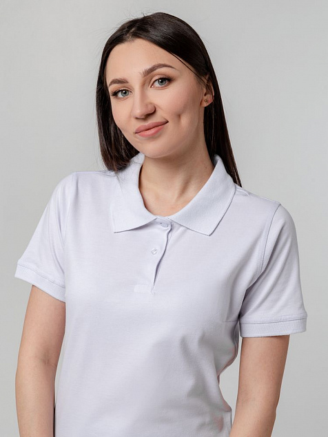 Рубашка поло женская Virma Stretch Lady, белая с логотипом  заказать по выгодной цене в кибермаркете AvroraStore