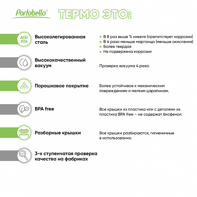 Термобутылка вакуумная герметичная Portobello, Fresco Neo, 500 ml, белая с логотипом  заказать по выгодной цене в кибермаркете AvroraStore