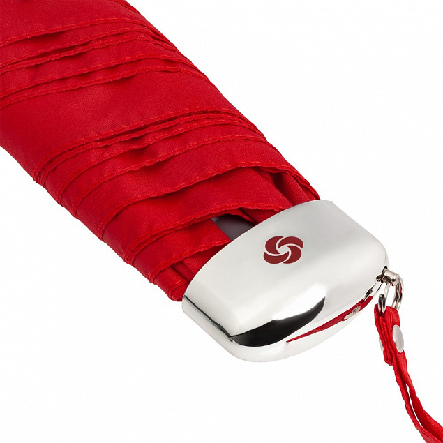 Зонт складной Karissa Ultra Mini, механический, красный с логотипом  заказать по выгодной цене в кибермаркете AvroraStore
