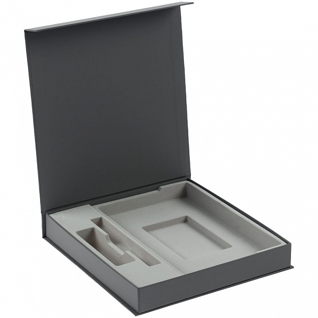 Коробка Arbor под ежедневник, аккумулятор и ручку, серая с логотипом  заказать по выгодной цене в кибермаркете AvroraStore