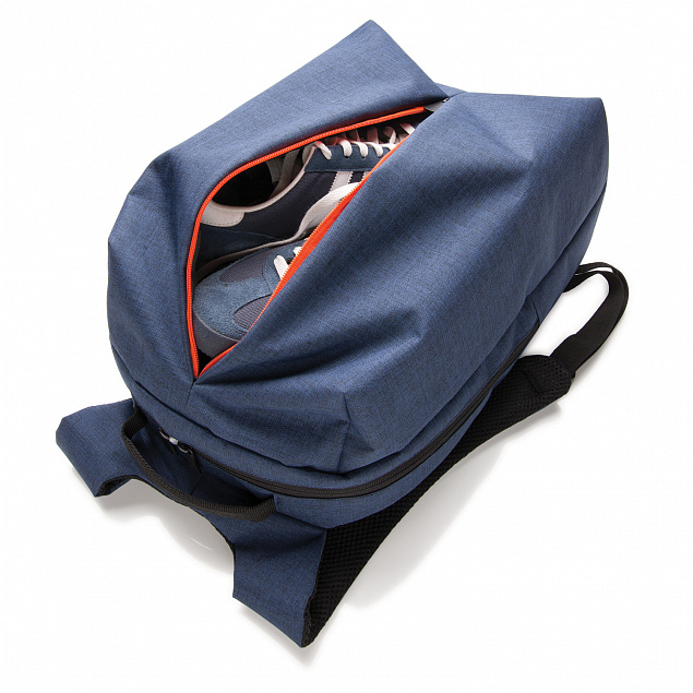 Рюкзак Smart, синий с логотипом  заказать по выгодной цене в кибермаркете AvroraStore