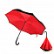Зонт-трость механический  Chaplin, черно-красный с логотипом  заказать по выгодной цене в кибермаркете AvroraStore