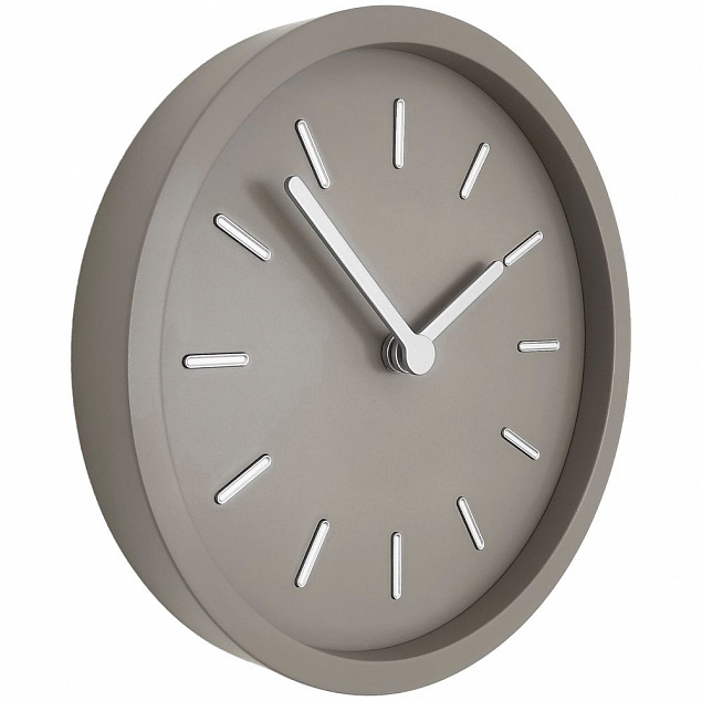 Часы настенные Bronco Sophie, серо-бежевые с логотипом  заказать по выгодной цене в кибермаркете AvroraStore