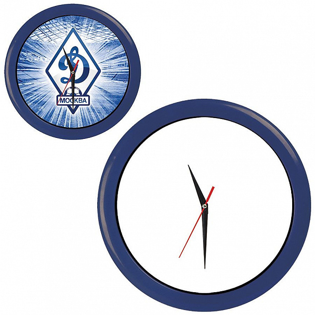 Часы настенные "ПРОМО" разборные ; синий, D28,5 см; пластик с логотипом  заказать по выгодной цене в кибермаркете AvroraStore