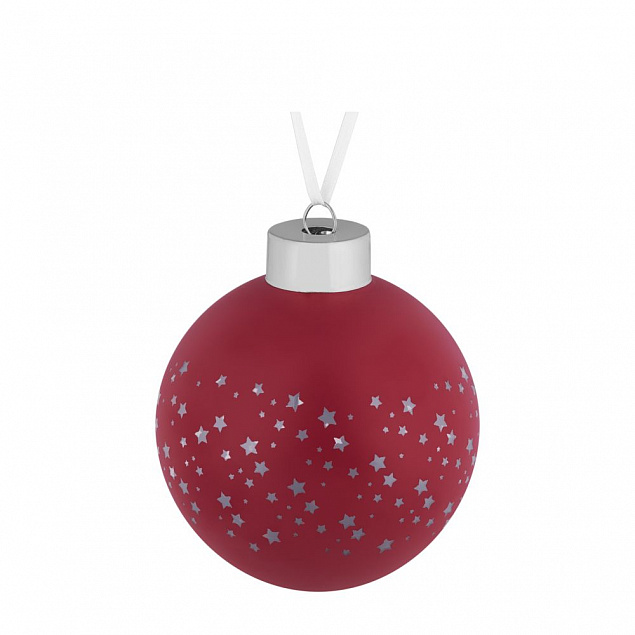 Елочный шар Stars, 8 см, красный с логотипом  заказать по выгодной цене в кибермаркете AvroraStore