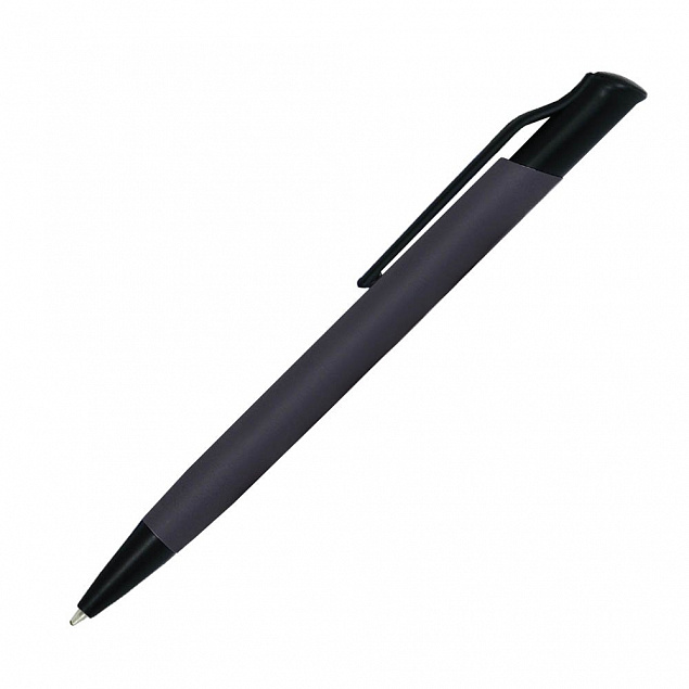 Шариковая ручка Grunge, темно-серая с логотипом  заказать по выгодной цене в кибермаркете AvroraStore