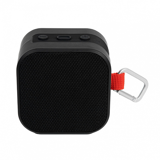Колонка Bluetooth RHAGE квадратная с карабином, черная с логотипом  заказать по выгодной цене в кибермаркете AvroraStore