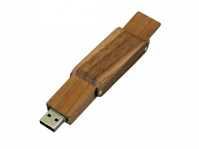 USB 2.0- флешка на 64 Гб прямоугольной формы с раскладным корпусом с логотипом  заказать по выгодной цене в кибермаркете AvroraStore